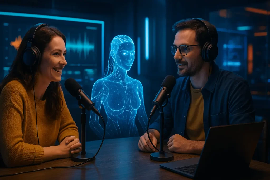 Criação de podcast com assistente de inteligência artificial