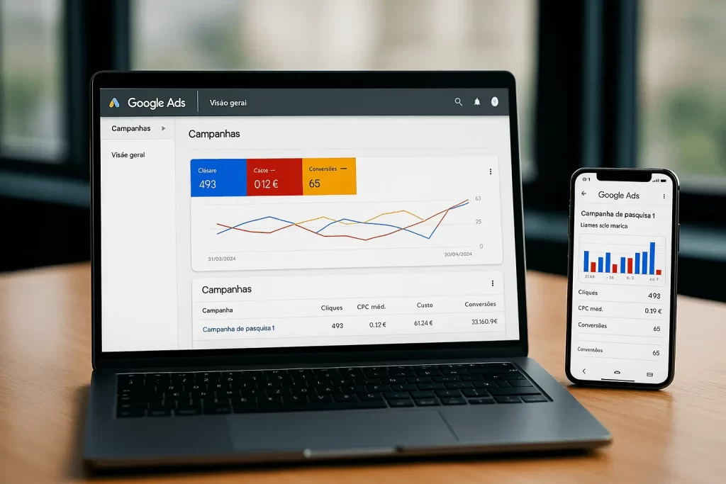 Dashboard com métricas de CPC e ROI da ferramenta Madgicx.