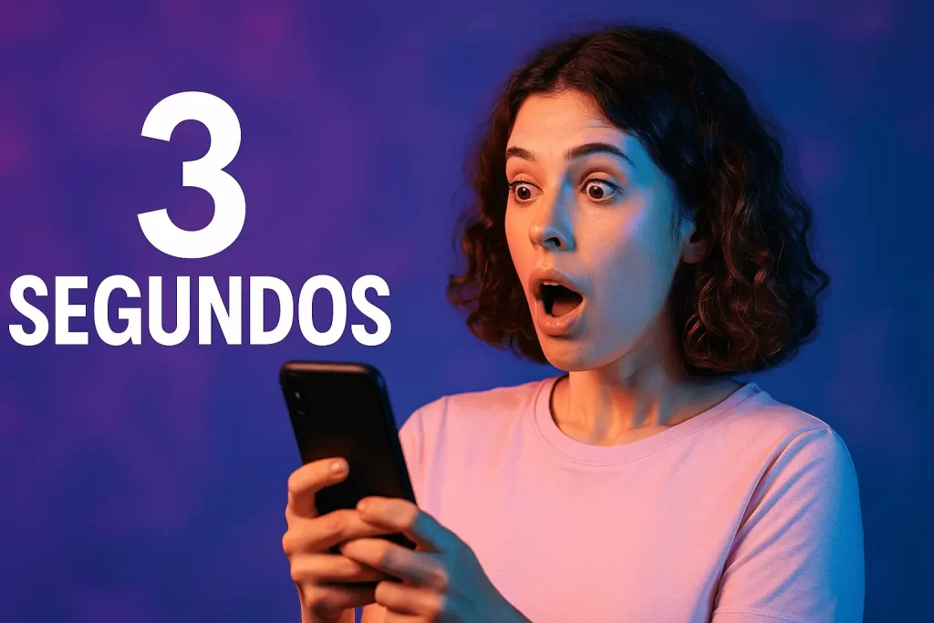 Jovem criador apontando para contagem regressiva de 3 segundos no TikTok