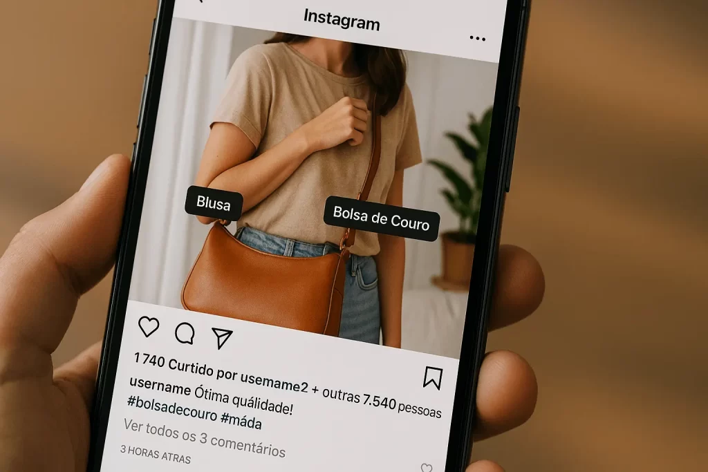 Tela de celular com post UGC no Instagram
