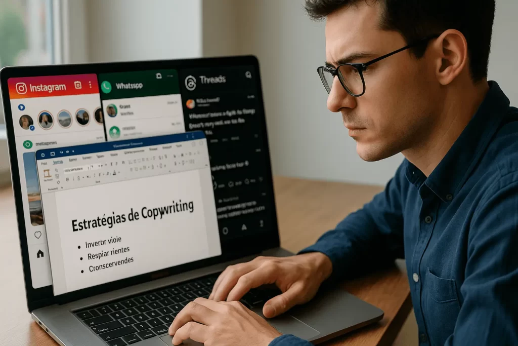 Pessoa criando copywriting para redes sociais com foco em vendas