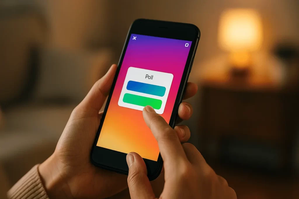 pessoa respondendo enquete no instagram stories