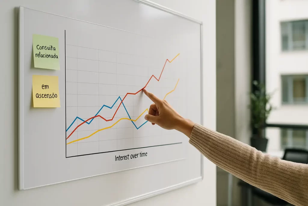 Quadro branco com linhas comparando termos e destaque para o vencedor.