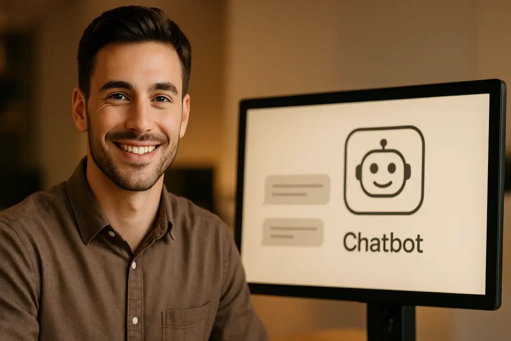 Atendente humano e chatbot colaborando para elevar a satisfação do cliente.