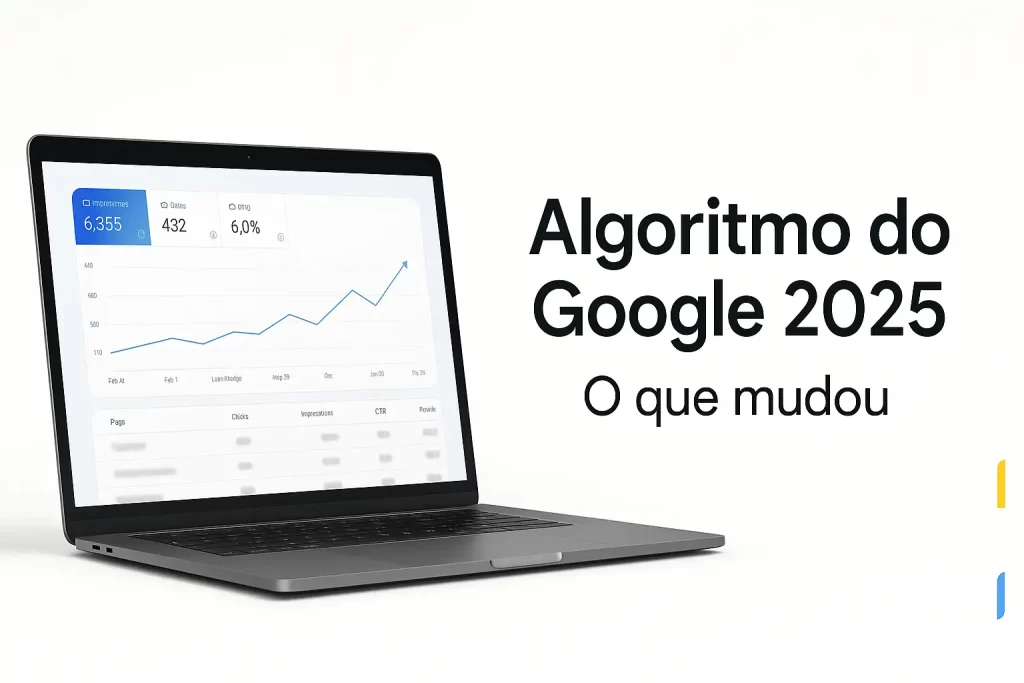 Miniatura com gráfico de crescimento e título “Algoritmo do Google 2025 no Brasil”.